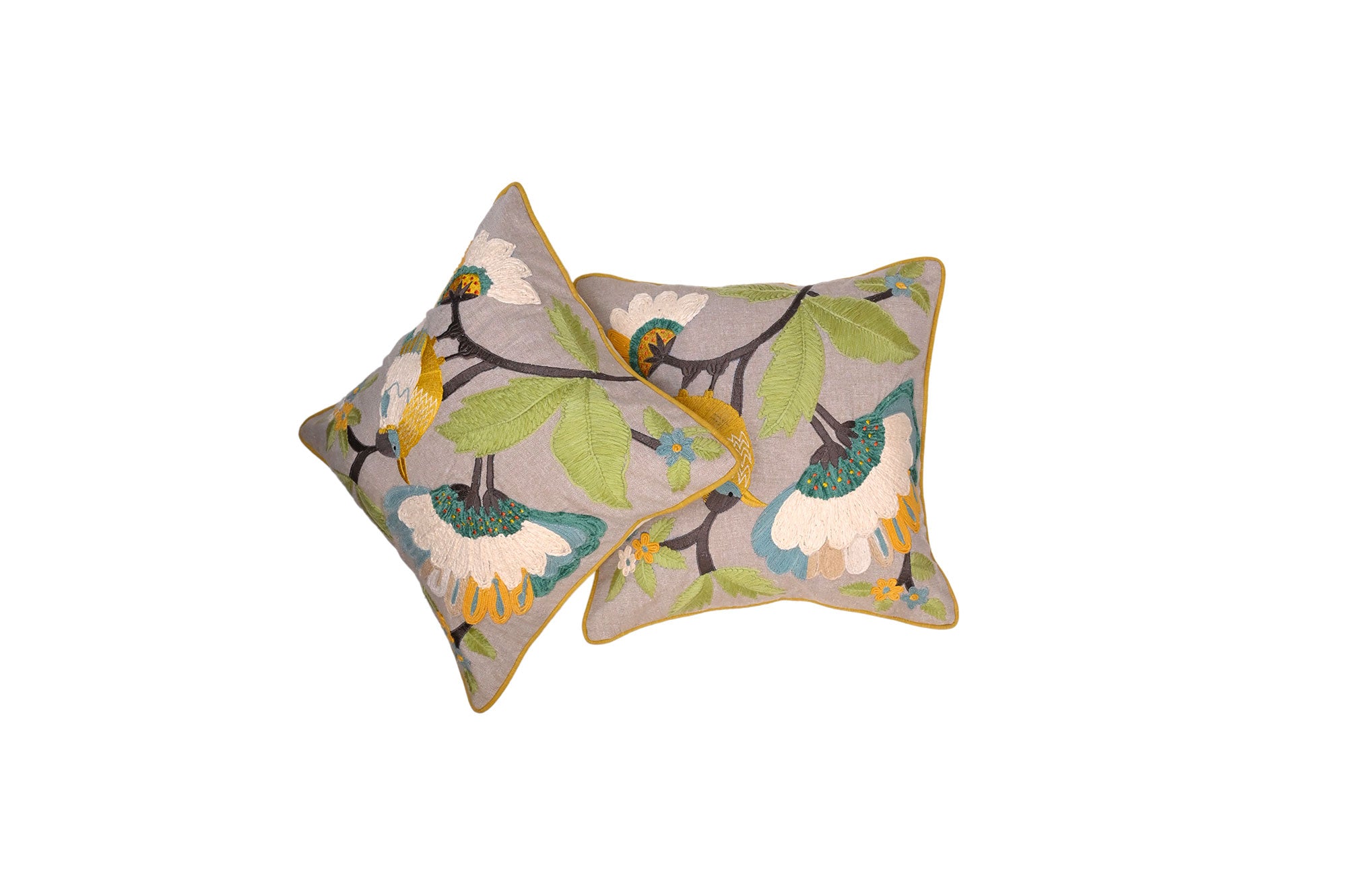 Garden Song Embroidered Cushion