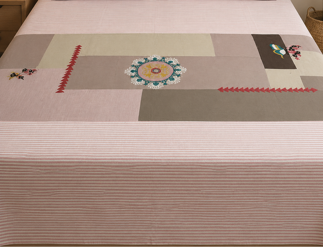 Blush Mandala Patchwork Bed Ensemble