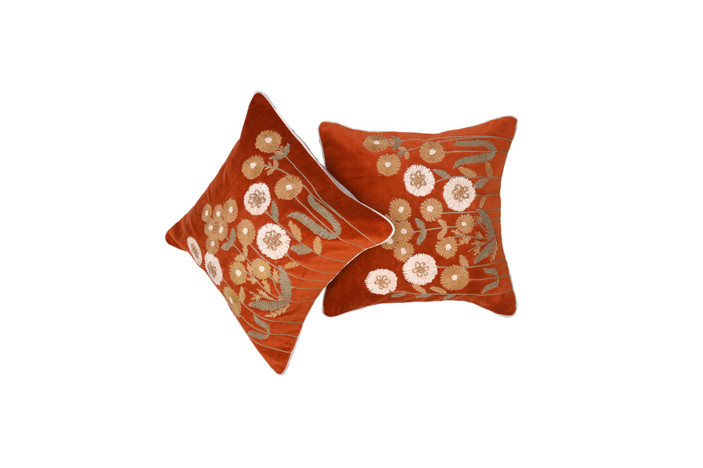 Terracotta Bloom Cushion Cover