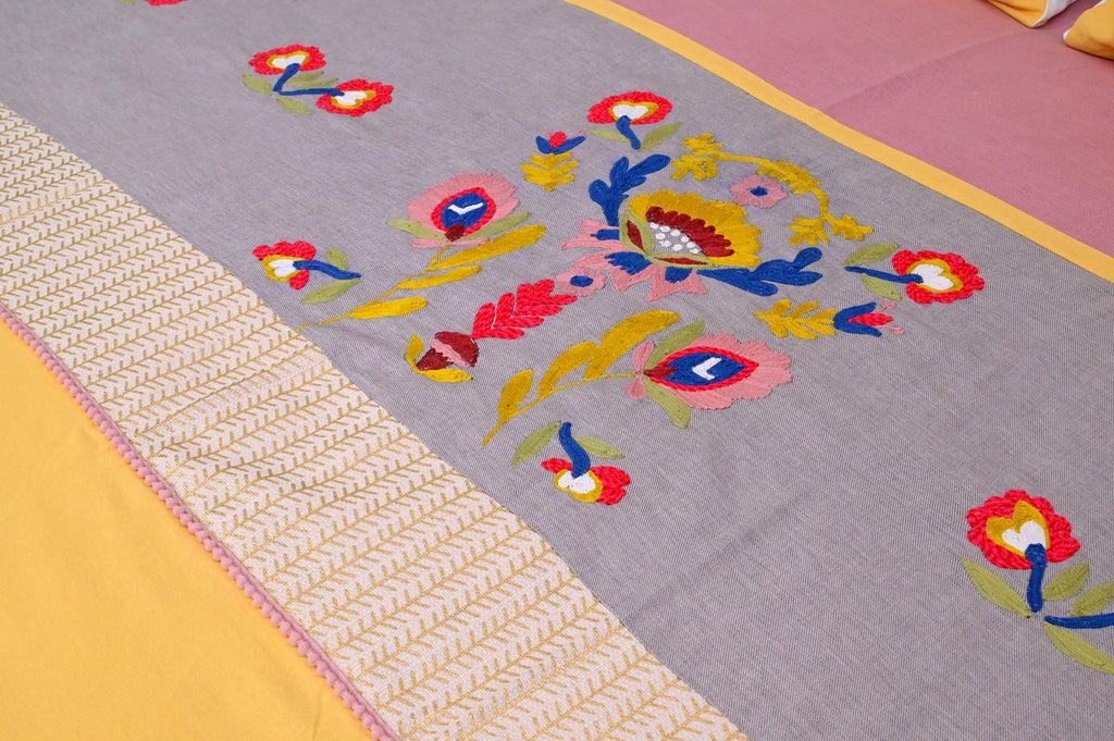 Sunset Bloom Yellow & Lavender Bed Ensemble