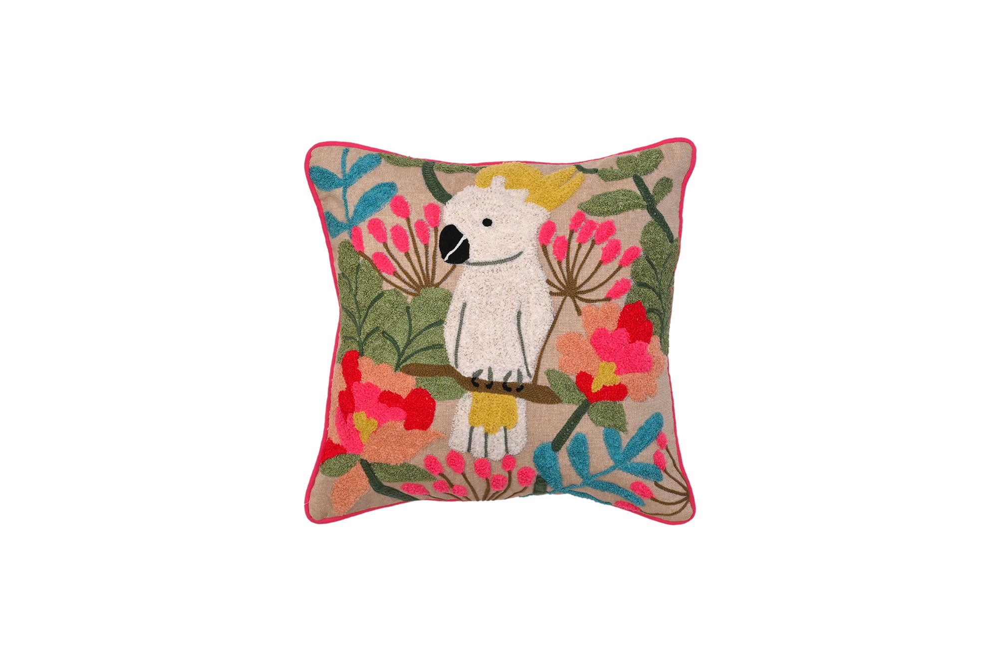Tropical Cockatoo Cushion Cover