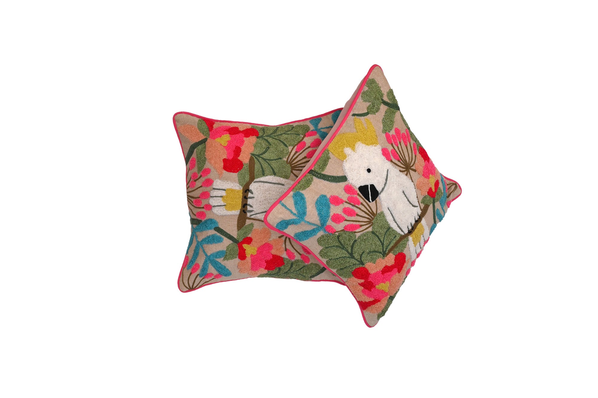 Tropical Cockatoo Cushion Cover
