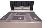 Elegant Grey Floral Frame Bed Ensemble