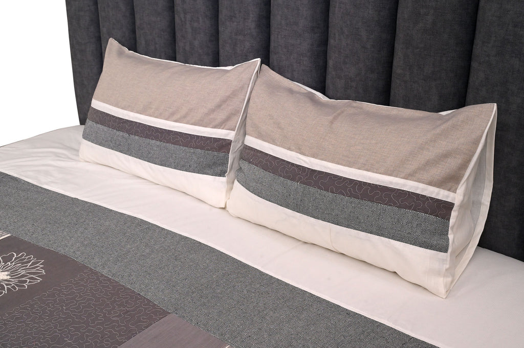 Elegant Grey Floral Frame Bed Ensemble