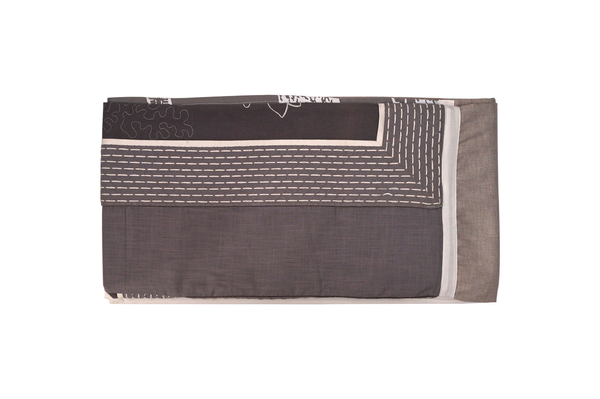 Elegant Grey Floral Frame Bed Ensemble