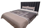 Elegant Grey Floral Frame Bed Ensemble