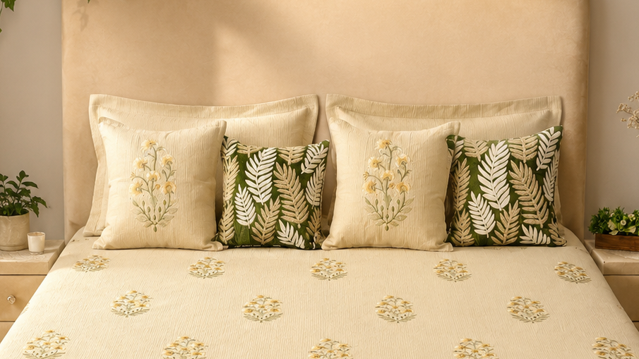 Ivory Botanical Bed Ensemble