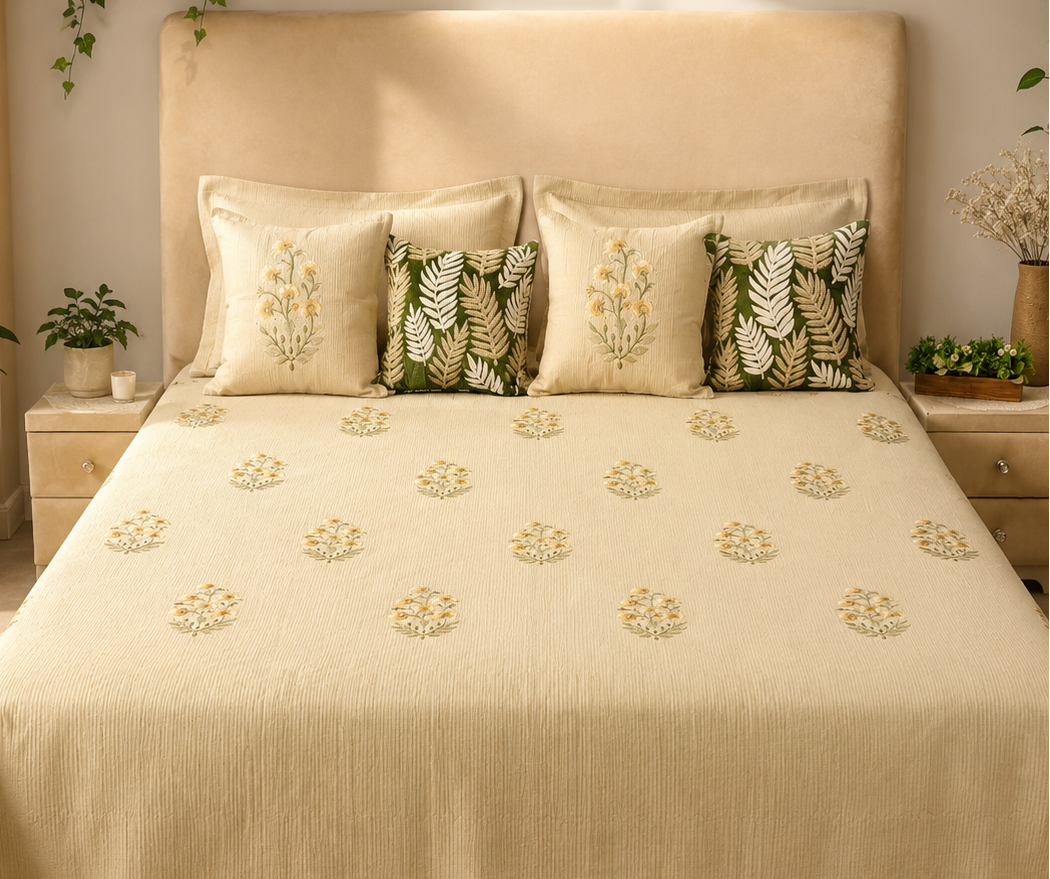 Ivory Botanical Bed Ensemble