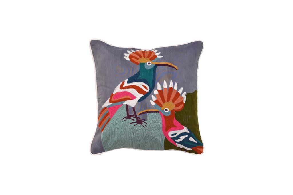 Twin Hoopoe Bird Cushion