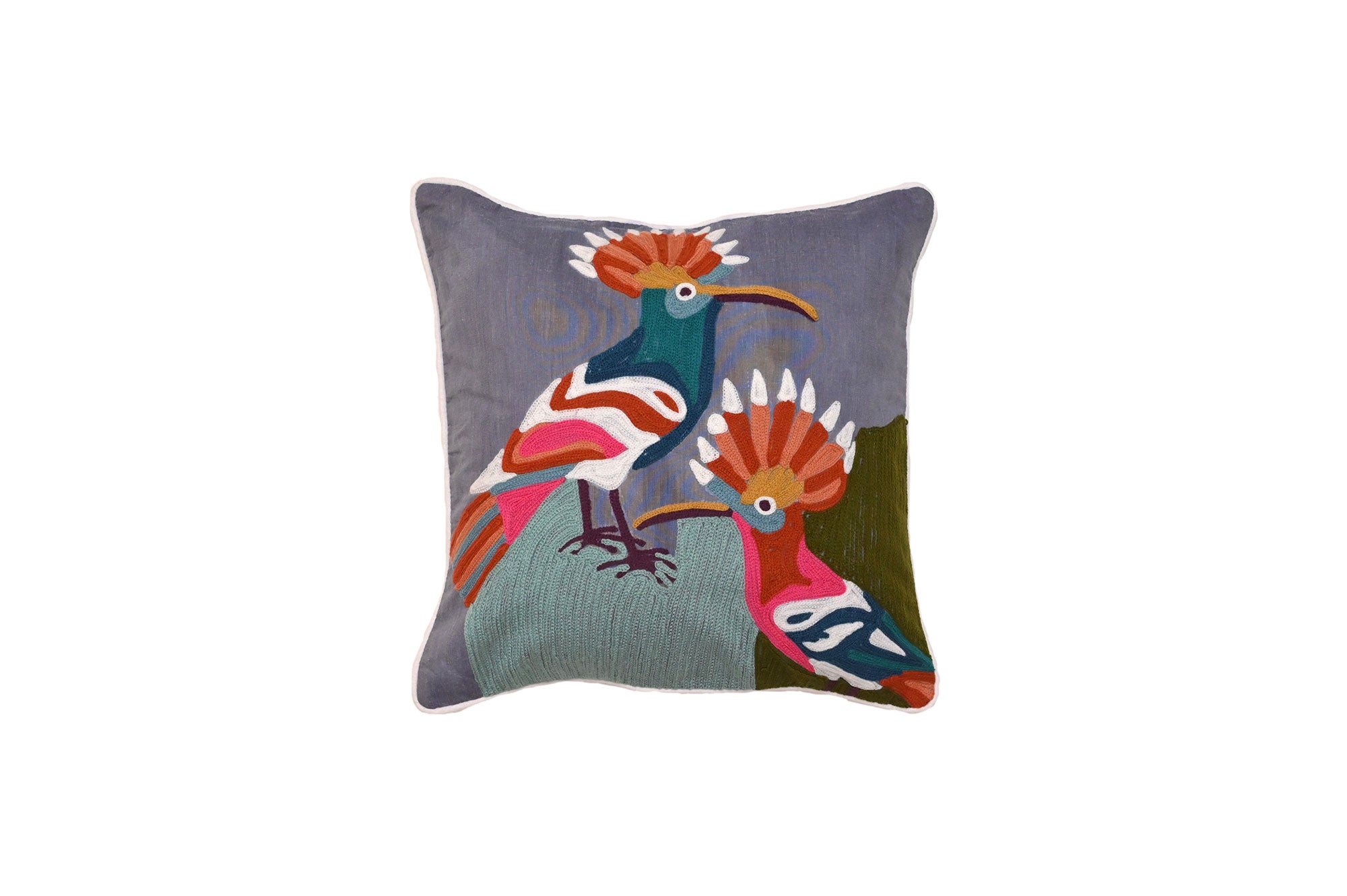 Twin Hoopoe Bird Cushion