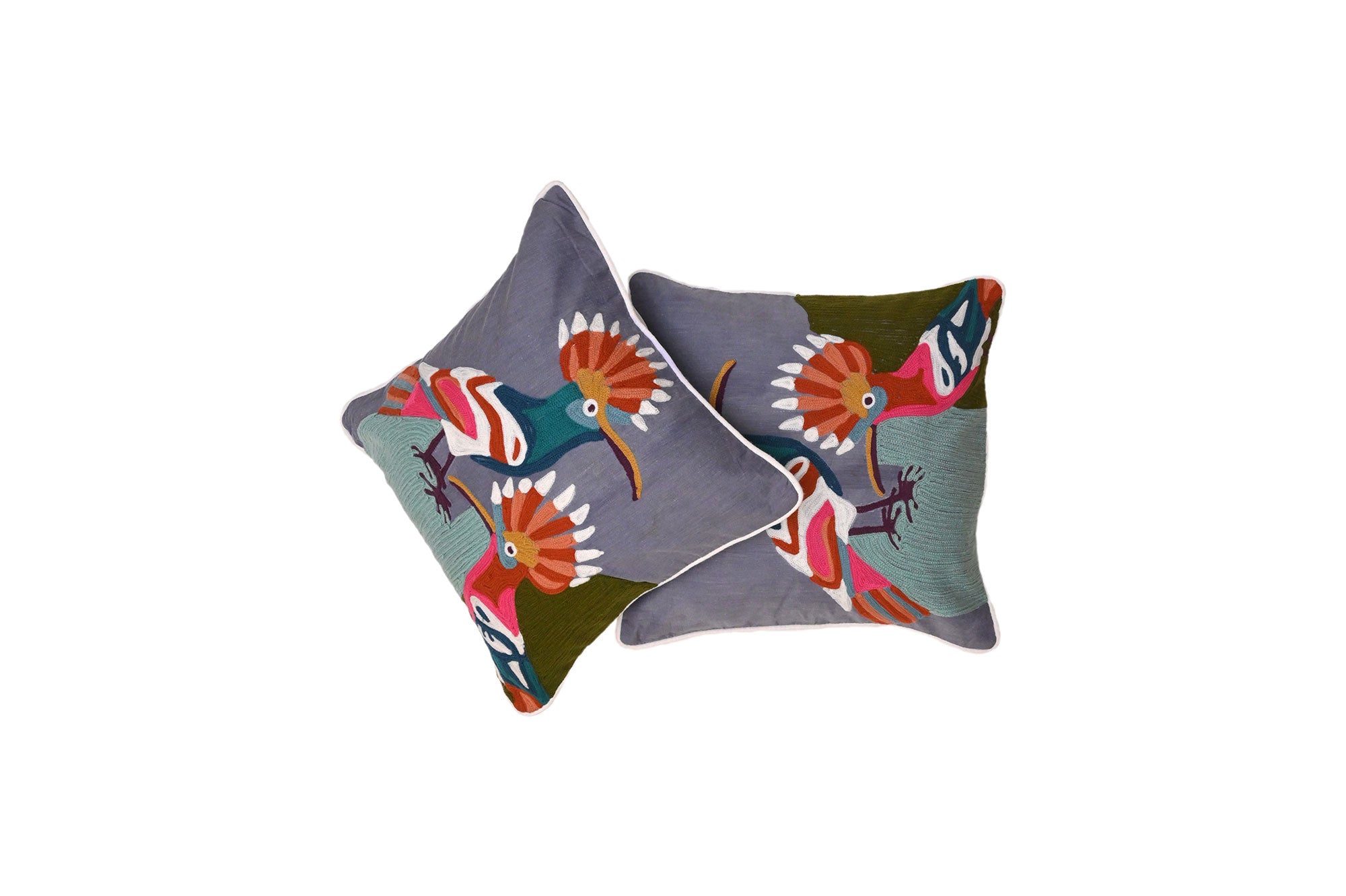 Twin Hoopoe Bird Cushion