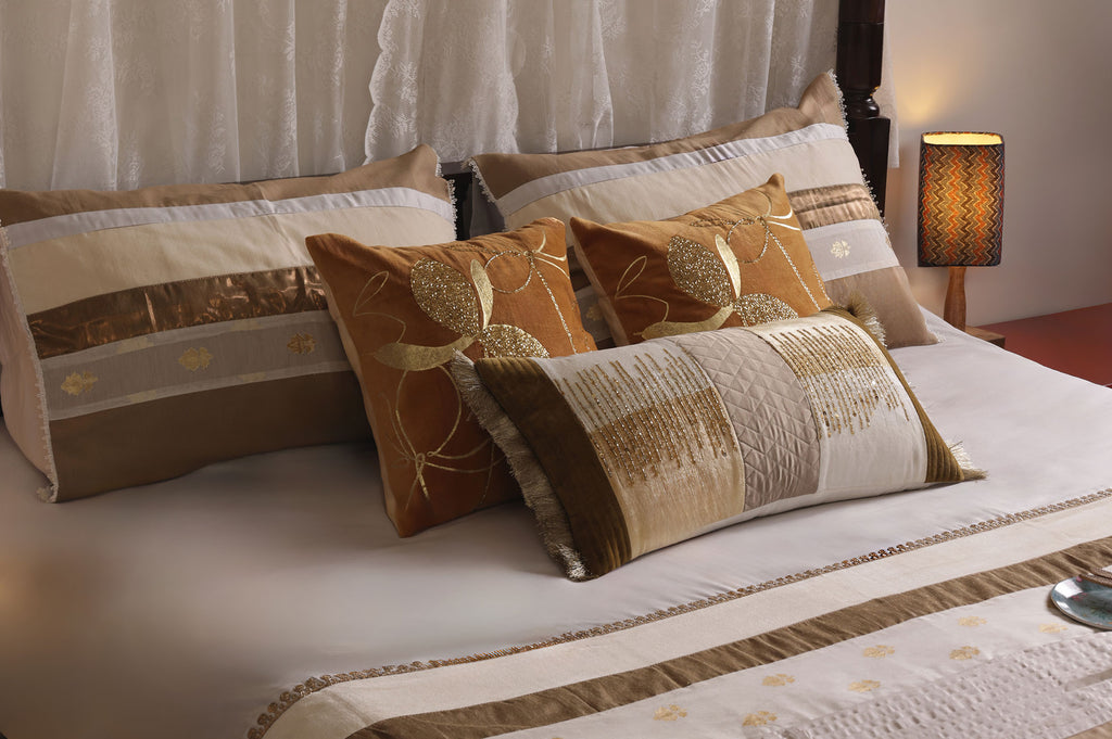 Heritage Weave Taupe & Rust Bed Ensemble