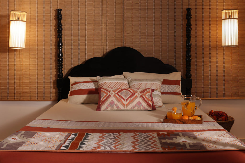 Tribal Essence Terracotta & Beige Bed Ensemble