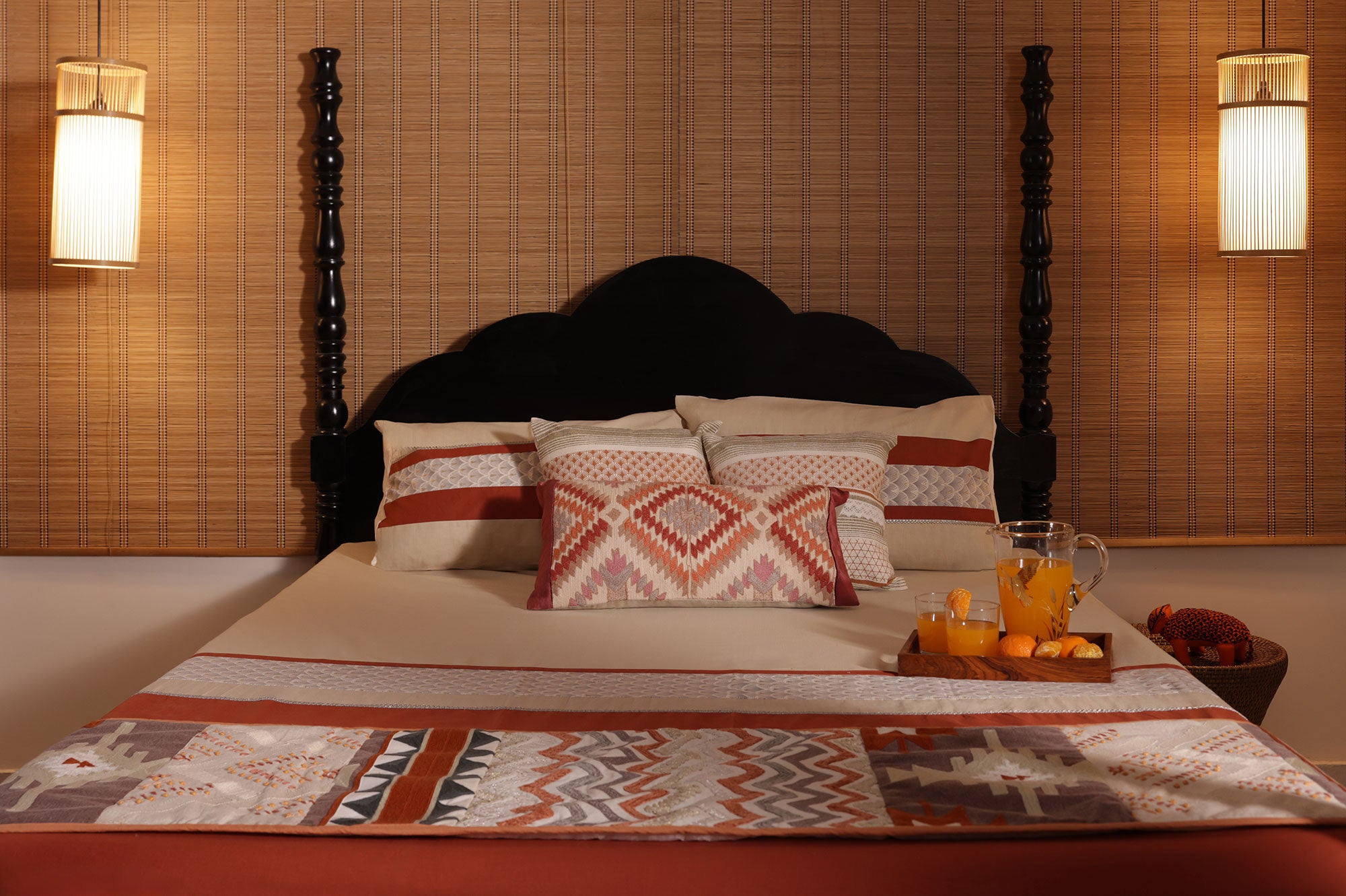 Tribal Essence Terracotta & Beige Bed Ensemble
