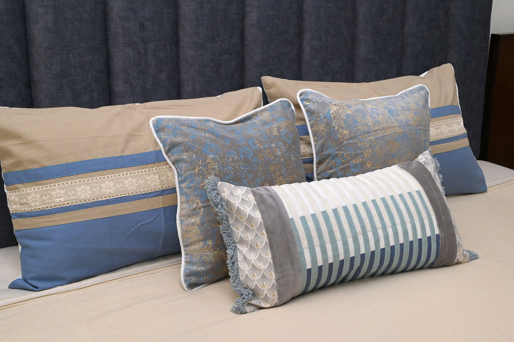 Royal Azure Elegance Bedspread Set