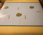Mustard Grey Floral Embroidered Bedsheet Set