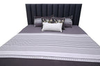 Charcoal Blossom Stripe Bedspread Set