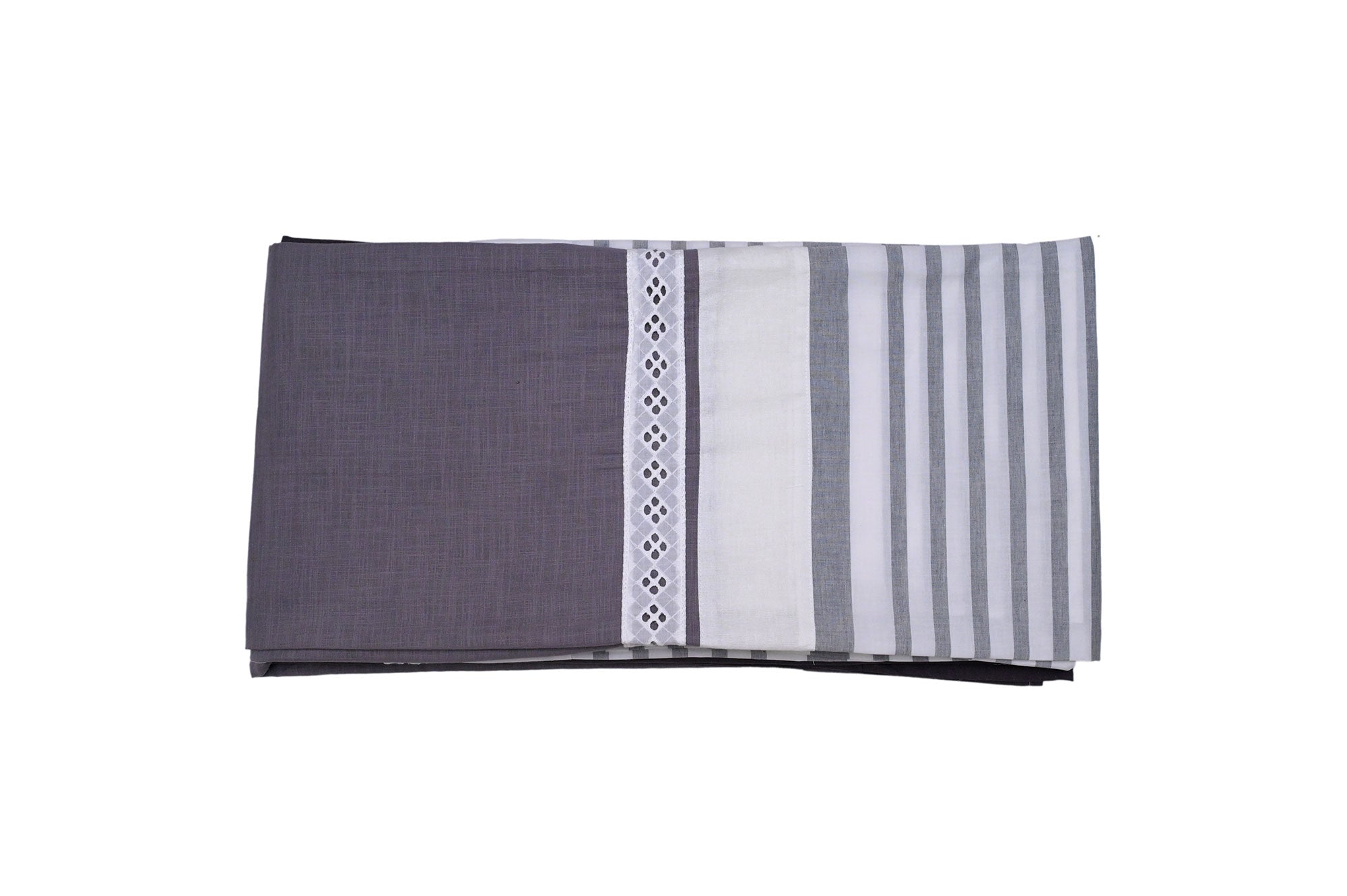 Charcoal Blossom Stripe Bedspread Set