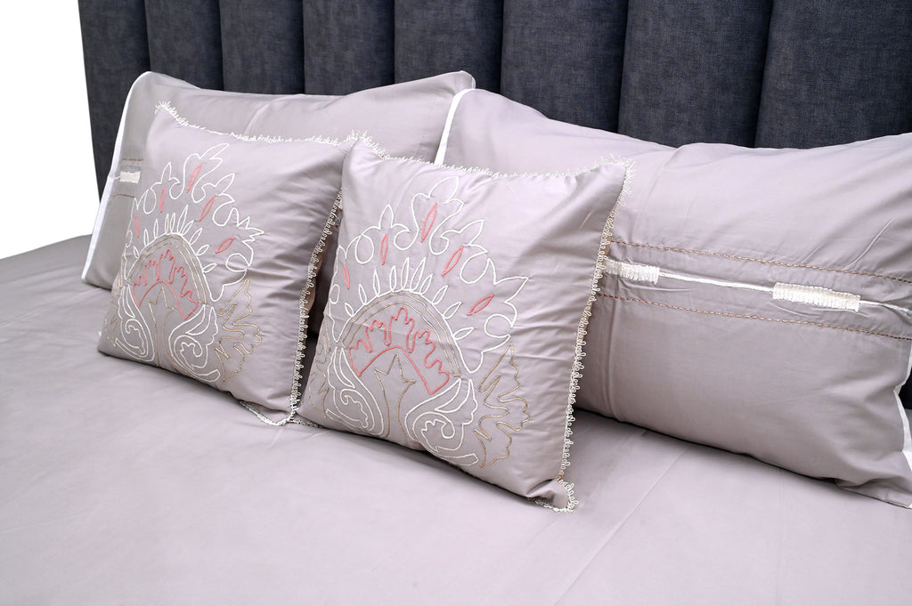 Elegant Mist Embroidered Bedspread Set