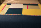 Navy Mustard Patchwork Bedsheet Set