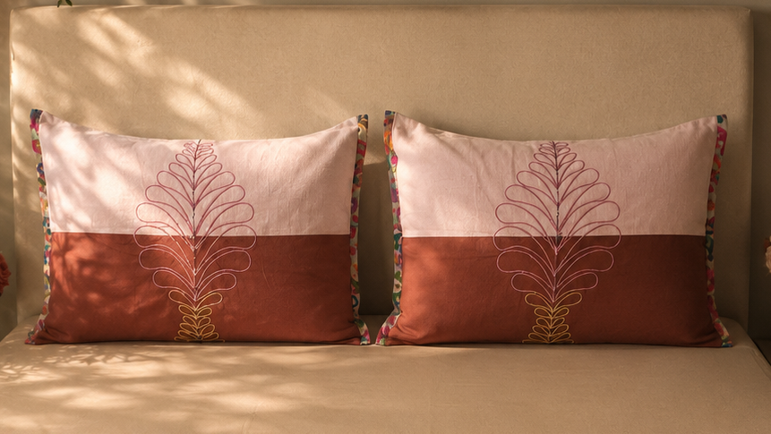 Navy Mustard Patchwork Bedsheet Set