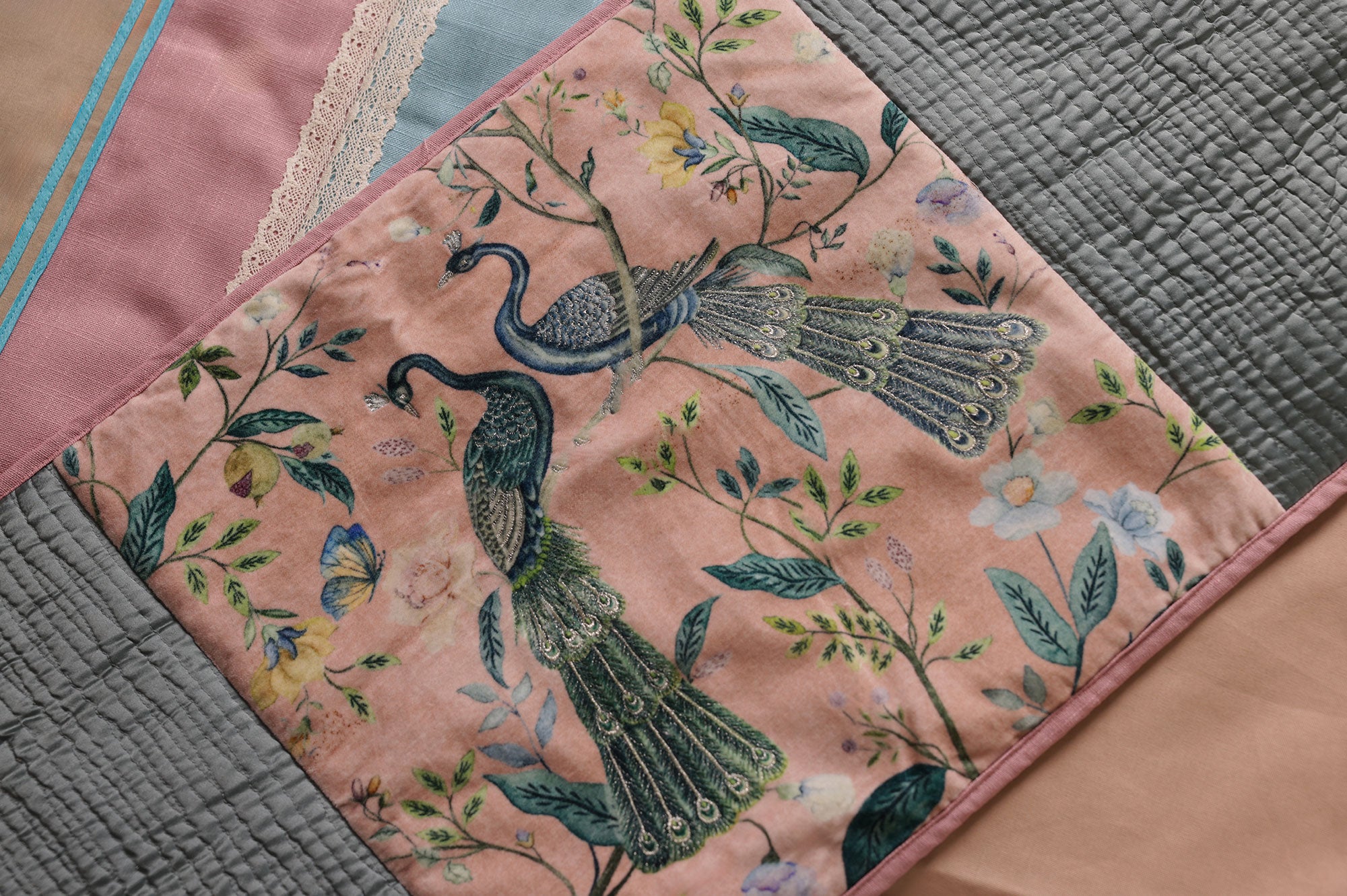 Peacock Grace Pastel Bed Ensemble