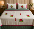 Sage Rose Embroidered Bed Ensemble