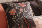 Coral Bloom Embroidered Bed Ensemble