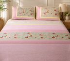Blush Bird Floral Bedsheet Set