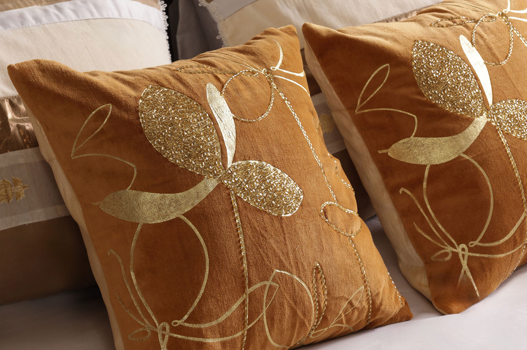 Heritage Weave Taupe & Rust Bed Ensemble