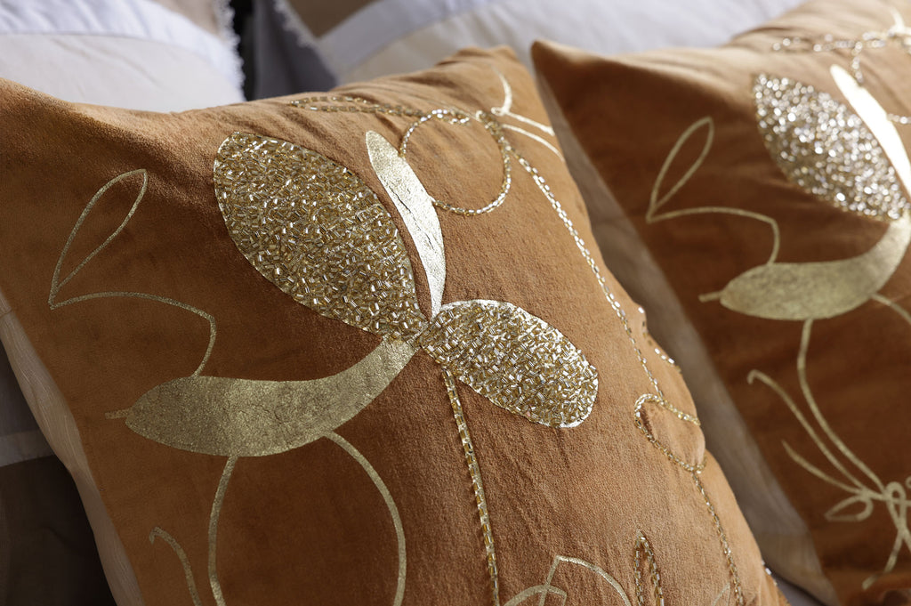 Heritage Weave Taupe & Rust Bed Ensemble