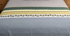 Slate Blue Mustard Floral Bedsheet Set