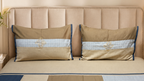 Navy Taupe Patchwork Bedsheet Set