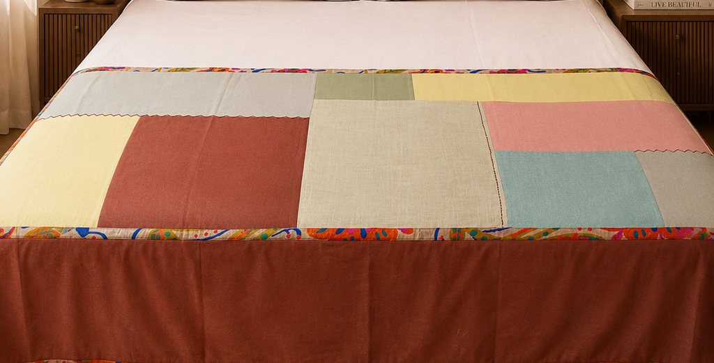 Terracotta Mandala Patchwork Bedsheet Set