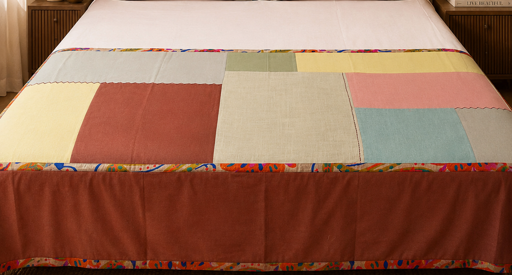 Terracotta Mandala Patchwork Bedsheet Set