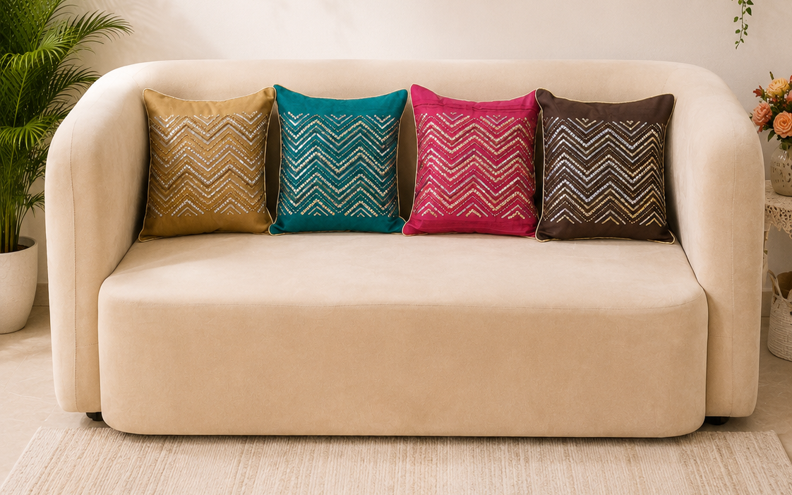 Jewel Chevron Multicolour Cushion Cover Set