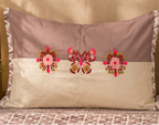 Mauve Bloom Geometric Embroidered Bedsheet Set