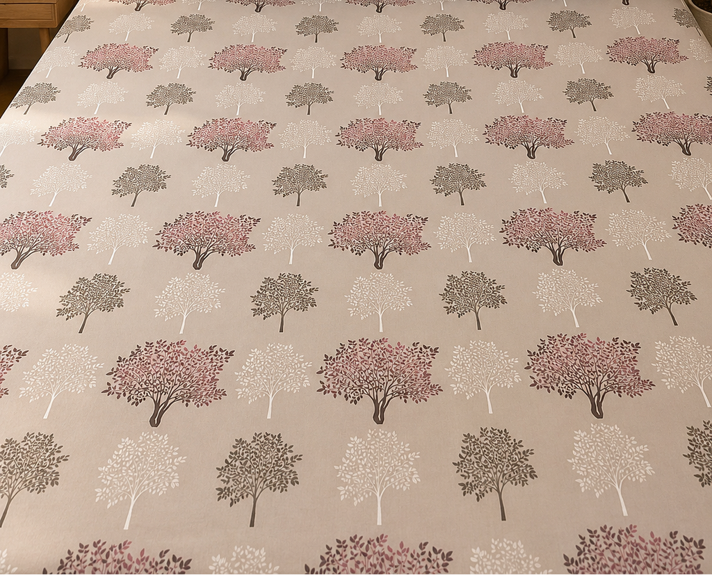 Taupe Woodland Tree Print Bedsheet Set