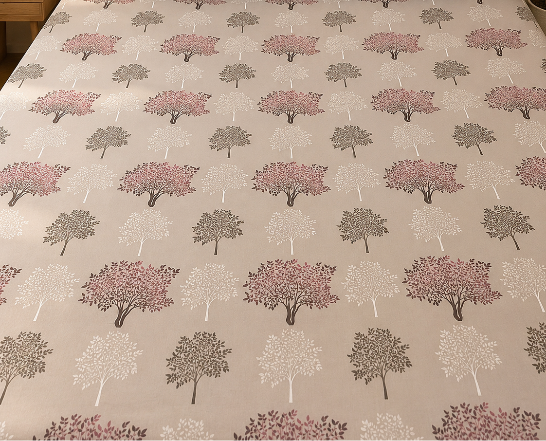 Taupe Woodland Tree Print Bedsheet Set
