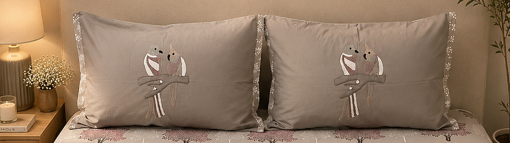 Taupe Woodland Tree Print Bedsheet Set