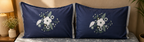 Blue Mist Floral Embroidered Bedsheet Set