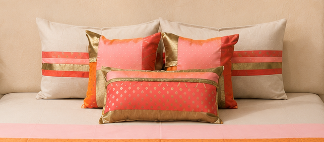 Coral Radiance Gold Accent Bedsheet Set