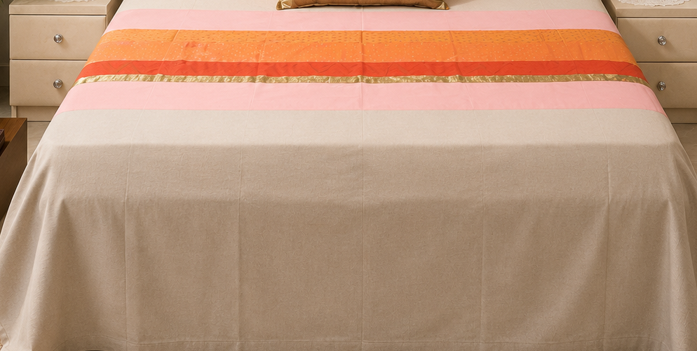 Coral Radiance Gold Accent Bedsheet Set