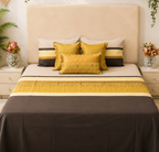 Mustard Royale Charcoal Accent Bedsheet Set