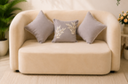 Taupe Leaf Embroidered Cushion Cover Set