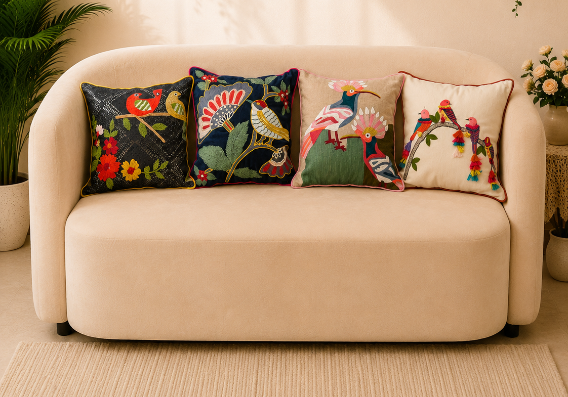 Colourful Bird Cushion Cover Set