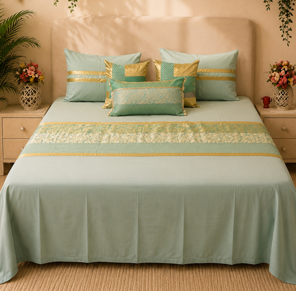 Sage Royale Gold Accent Bed Ensemble