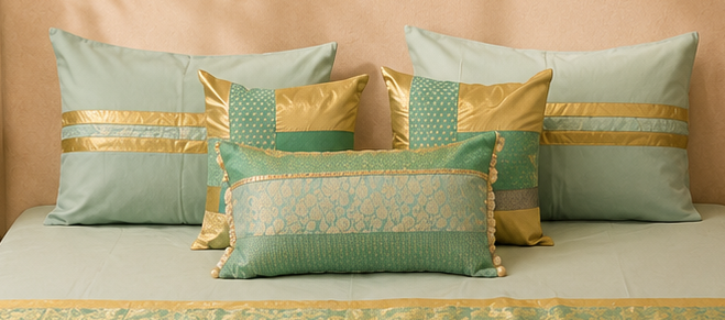 Sage Royale Gold Accent Bed Ensemble