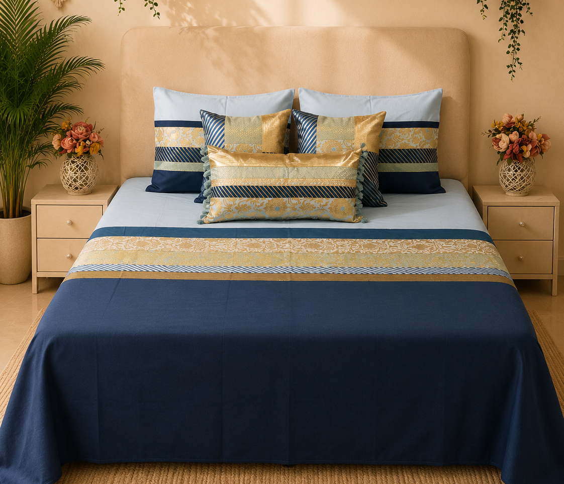 Sunrise Stripes Yellow & Grey Bed Ensemble