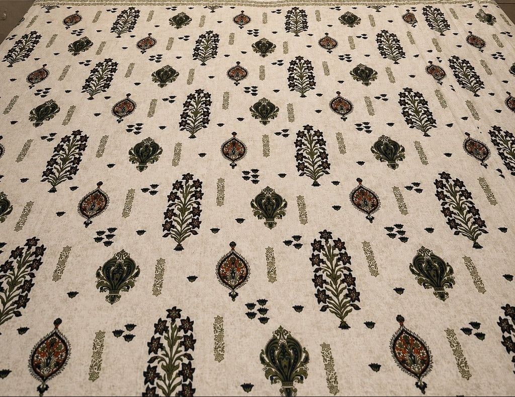 Olive Heritage Botanical Bedsheet Set